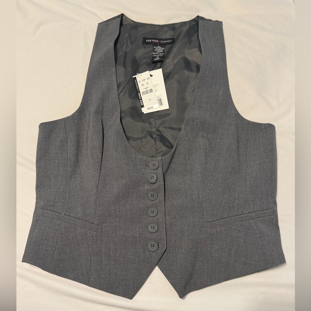 New York & Company Charcoal Vest